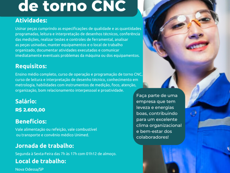 Operador(a) de torno CNC